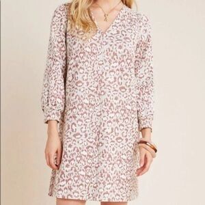 Anthropologie Dolan Neutral Leopard Print Knit Dress Sz 1X